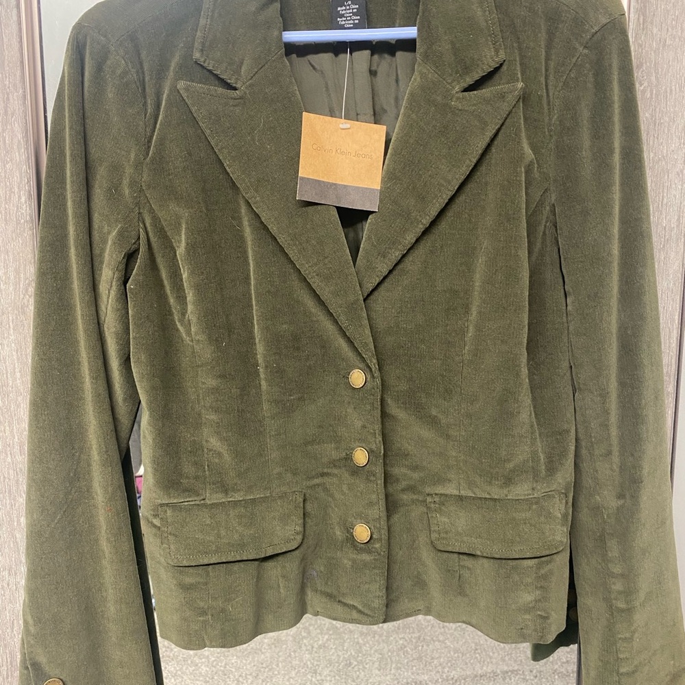 Olive Green Corduroy Blazer